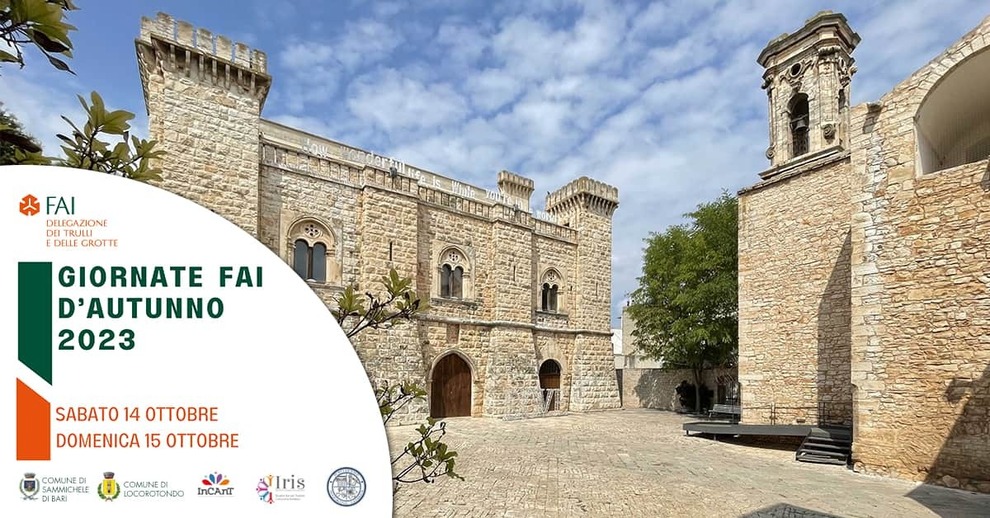 Giornate FAI d’Autunno 2023: Castello Caracciolo di Sammichele di Bari e la cripta della Chiesa Madre di Locorotondo aperti dalla Delegazione dei Trulli e  delle Grotte