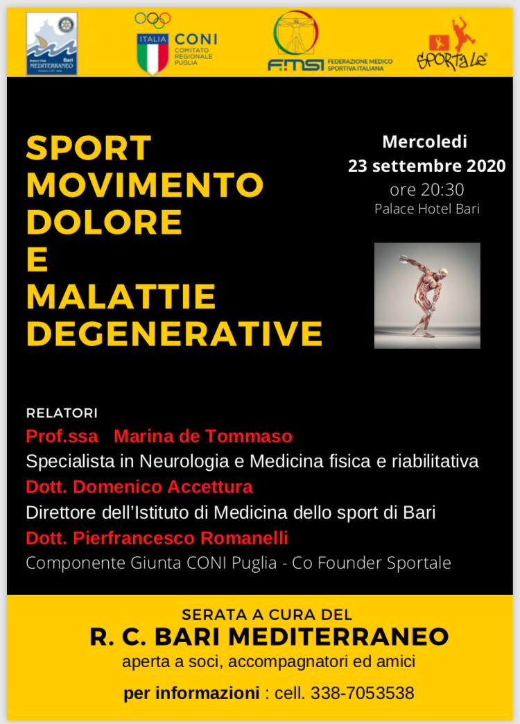 Sport, movimento, dolore e malattie degenerative