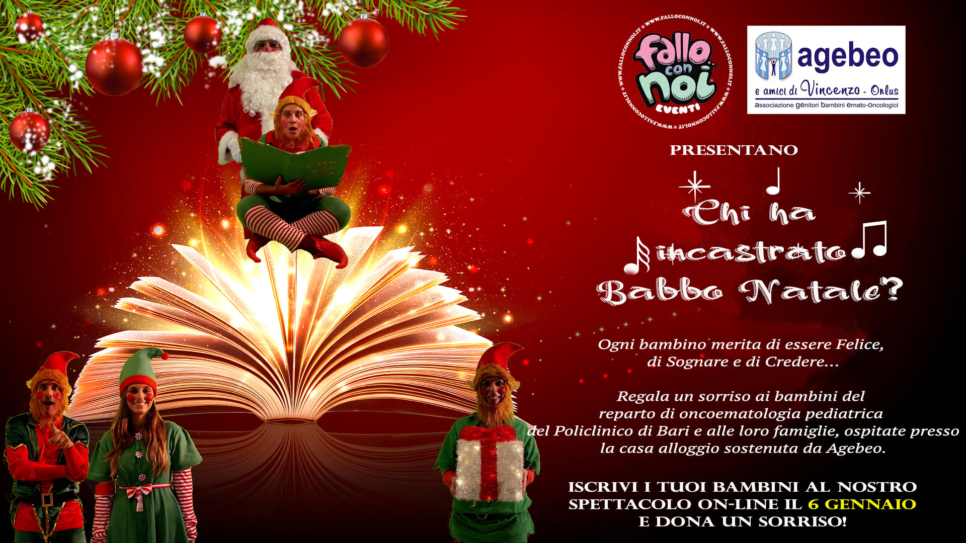 Chi ha incastrato Babbo Natale? L'evento online che coinvolge i piccoli pazienti di Oncoematologia Pediatrica
