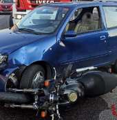 ''INCIDENTE  STRADALE  TRA  MOTOCICLO  E  AUTOVETTURA - LE  DINAMICHE  IN - FISICA DELL'IMPATTO ''