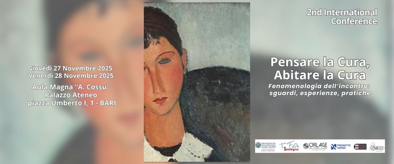 ''Pensare la Cura, Abitare la Cura'' - A Bari, filosofi, pedagogisti ed educatori a confronto, per due giorni, in una Conferenza Internazionale sulla Cura.