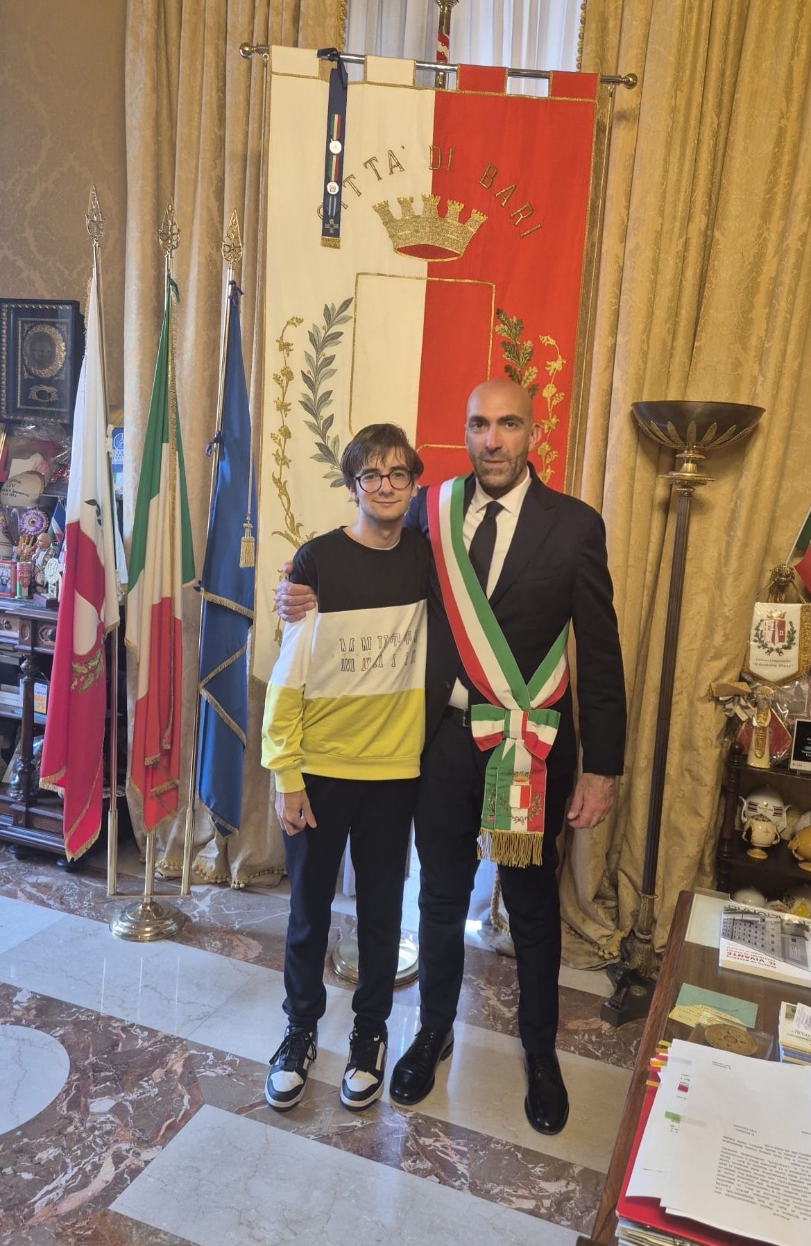 Il sindaco Leccese incontra il 17enne Samuel Stripoli, campione italiano di calcolo mentale