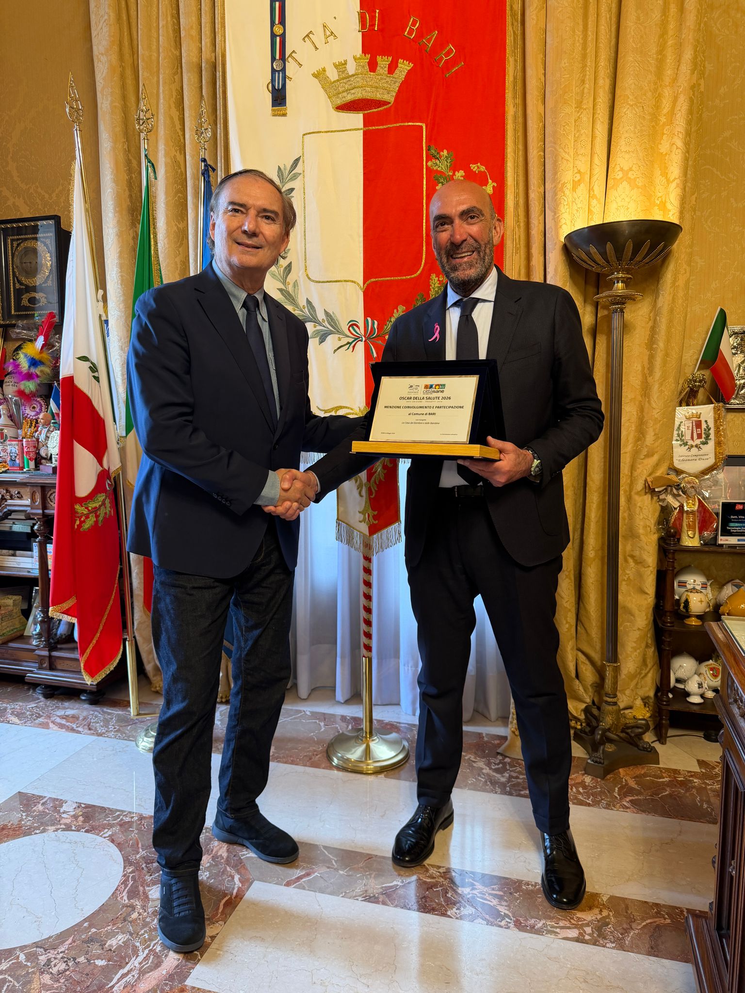 OSCAR DELLA SALUTE 2026: MENZIONE SPECIALE AL COMUNE DI BARI PER ''LA CASA DEI BAMBINI E DELLE BAMBINE''