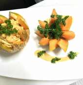 Tagliolini gamberi e cantalupo